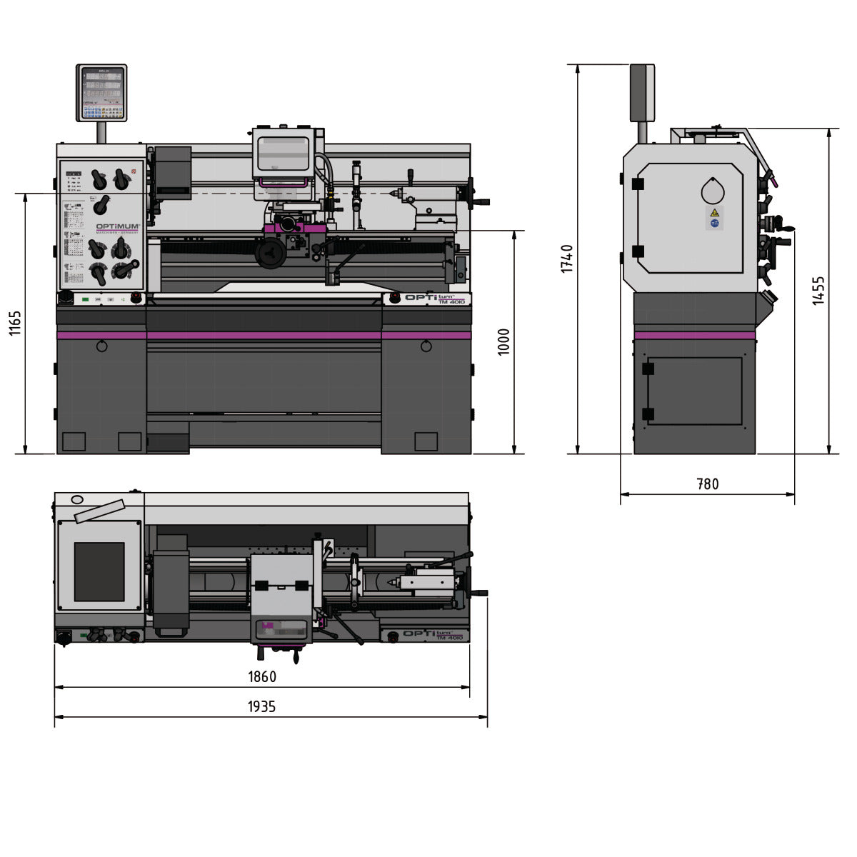 Tour à métaux Optimum TM 4010D