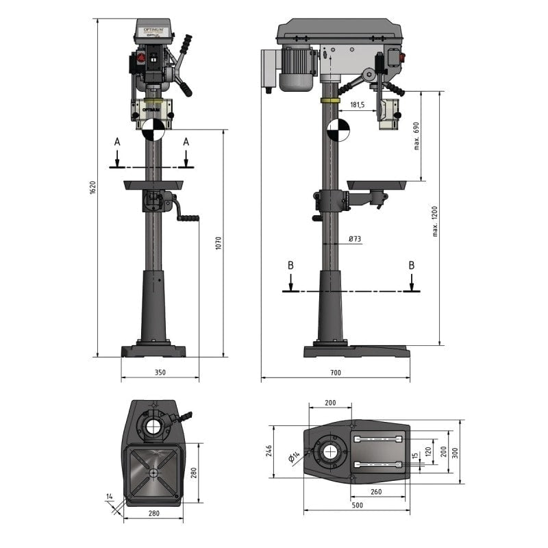 Perceuse à colonne  Optimum DQ 25 (400 V)