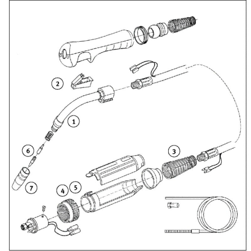 Torche de soudage MIG/MAG, refroidie à l'eau Schweisskraft MB 240 D 4m