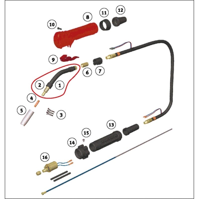 Torche de soudage  Schweisskraft SMB15 5m