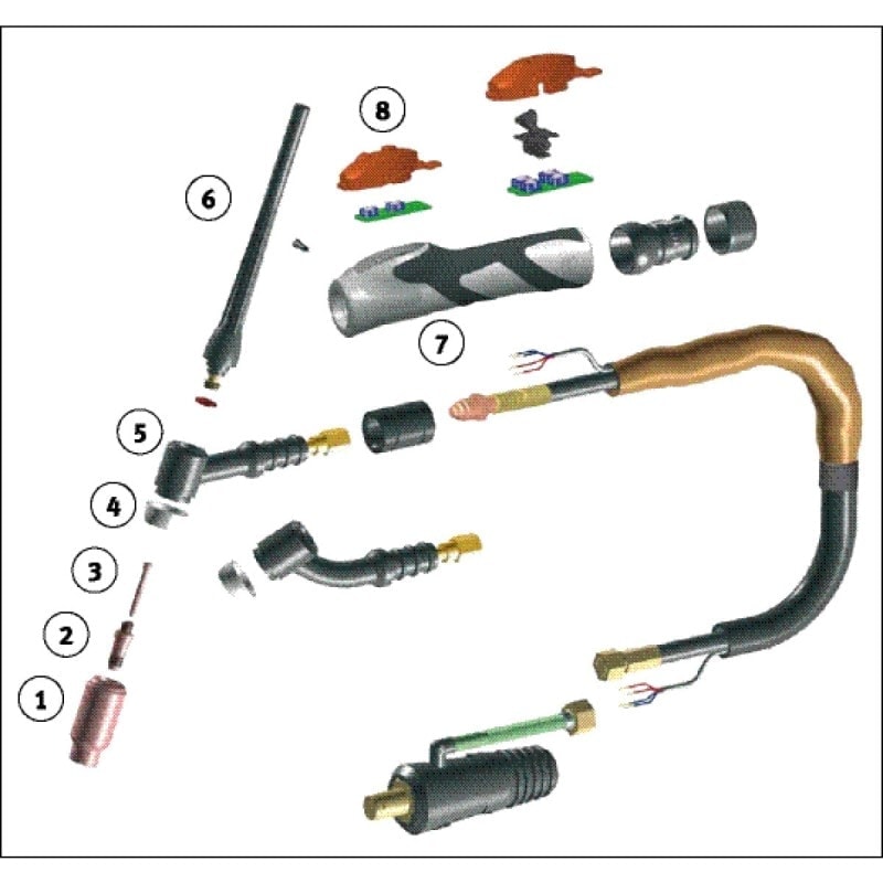 Torche de soudage  Schweisskraft SR 17/8 m EASY-TIG 181DC