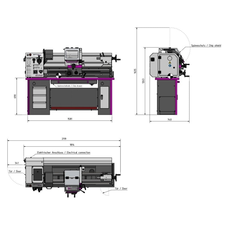 Tour à métaux  Optimum TM 3310D