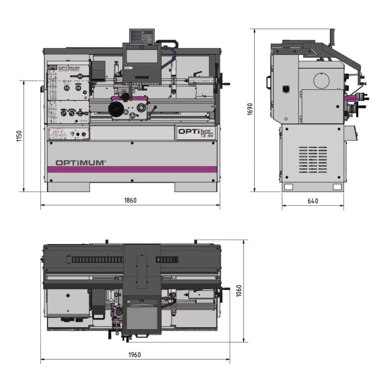Tour à métaux  Optimum TZ 4V