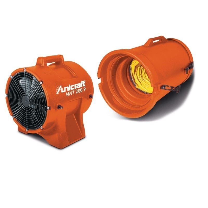 Ventilateur portable avec tuyau Unicraft MVT 200 P SET